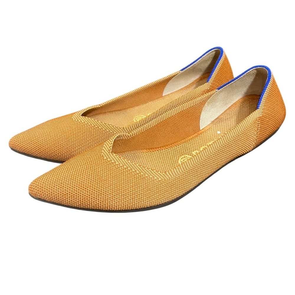 Rothy's The Point Women Size‎ 9 Burnt Orange Knit Pointed Toe Ballet Flats